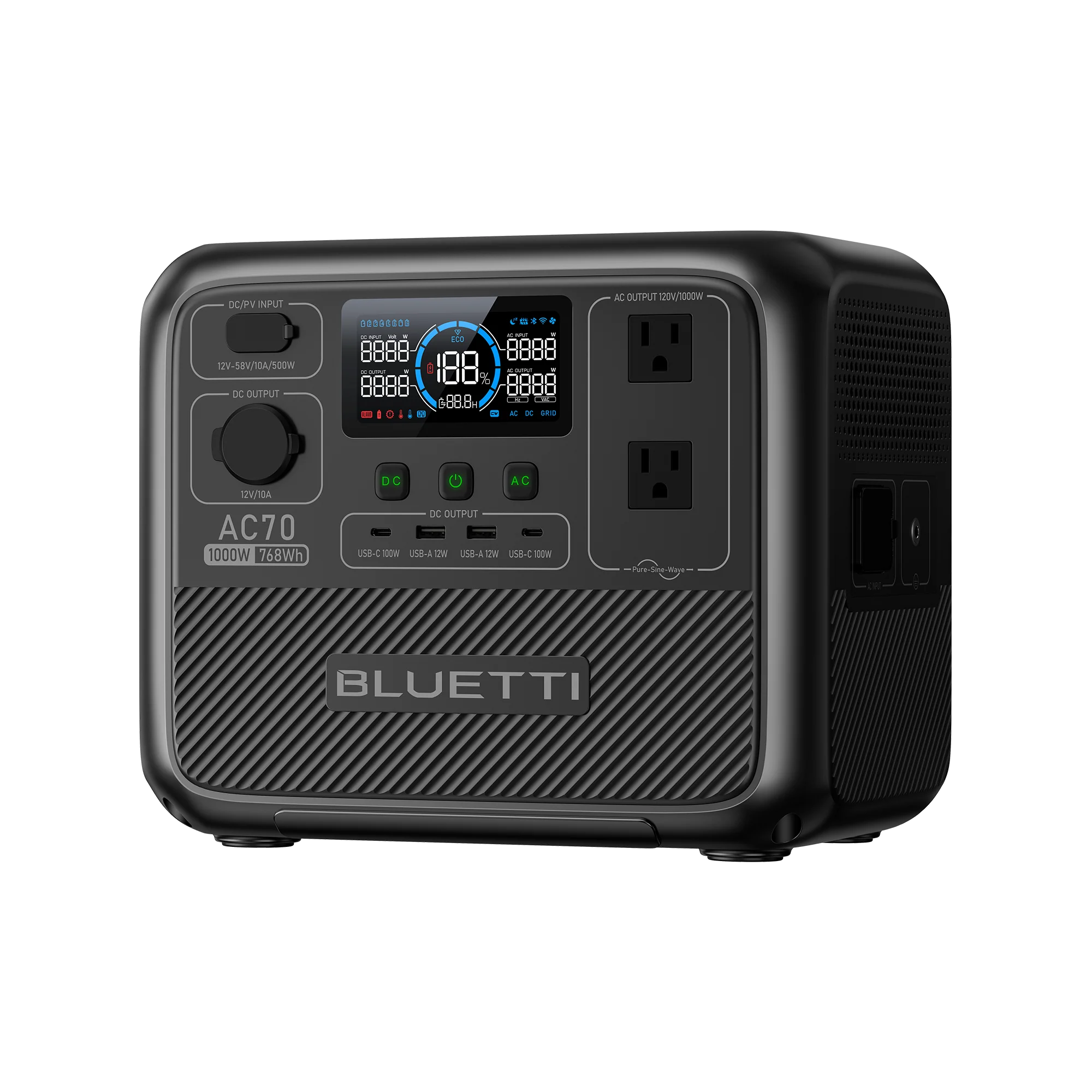 BLUETTI AC70P vista lateral